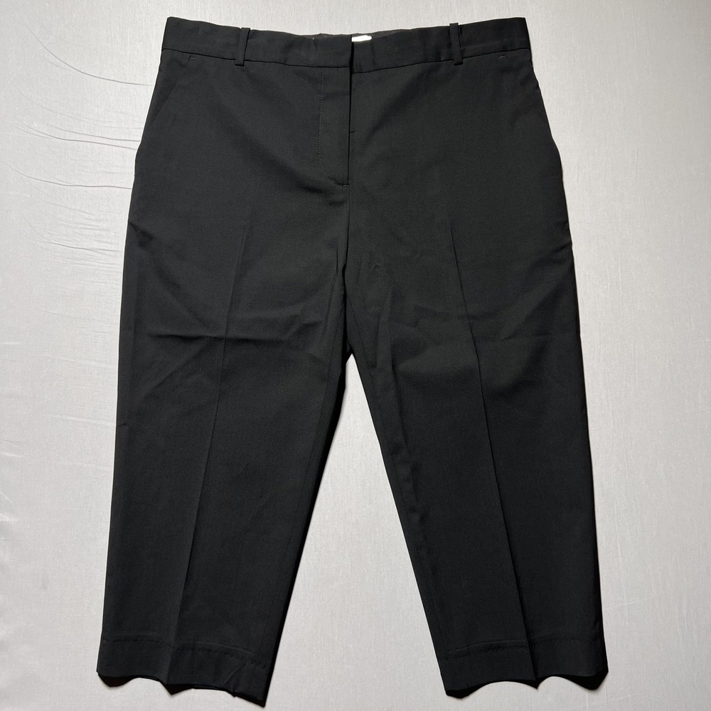 Loewe‎ Cropped Pants Womens 44 Black Wool Blend Tailored Dress Trousers Altered